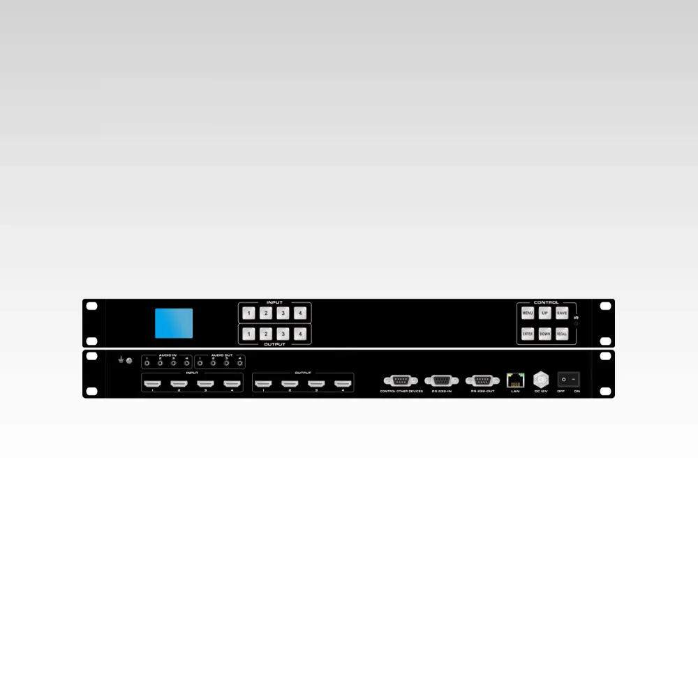 4K60 18Gbps 4X4 Seamless HDMI Matrix with Video Wall &amp;Multiviewer&amp;Scaling and APP&amp;IR&amp;IP&amp;RS-232