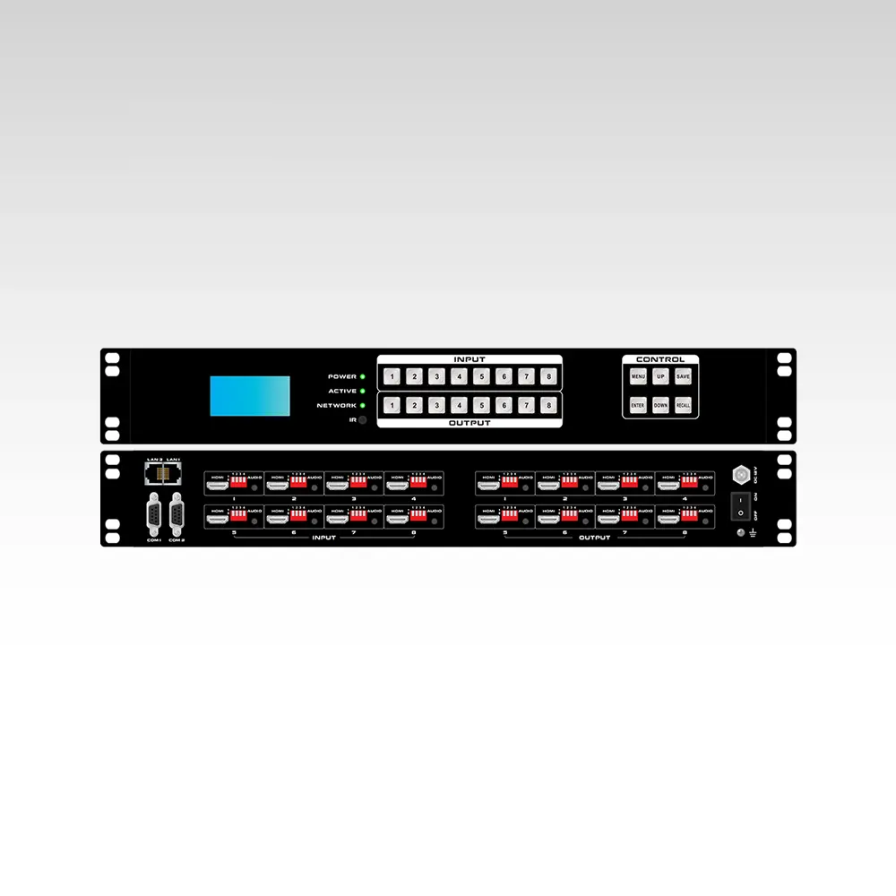 8×8 4K60 HDR HDMI2.0 Matrix Switcher with WEB GUI, APP control