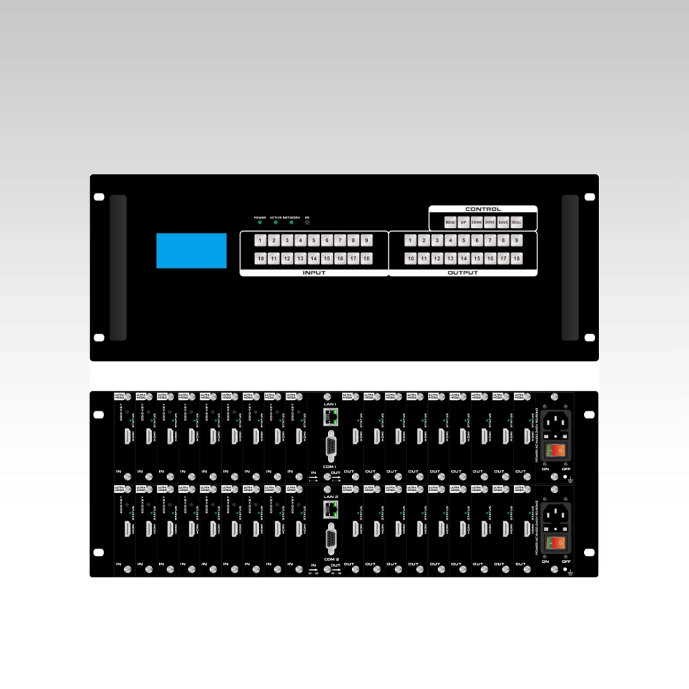 18×18 Modular Matrix Switcher with iPad APP control